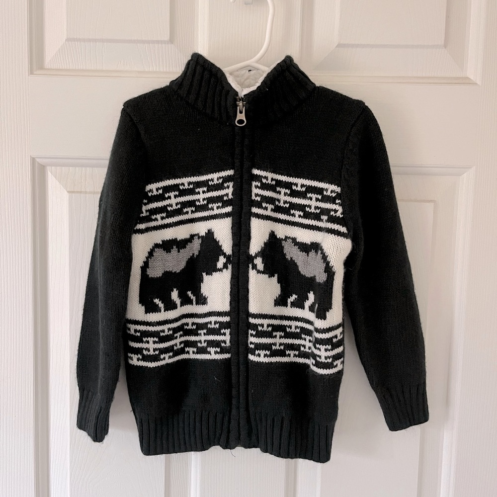 Carters warm zip up sweater with bears